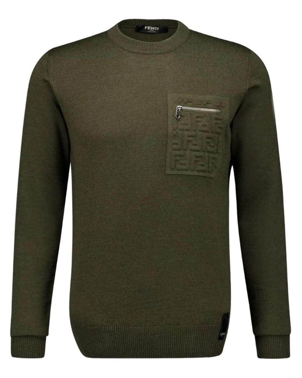 Fendi Green Knitted Jumper for men