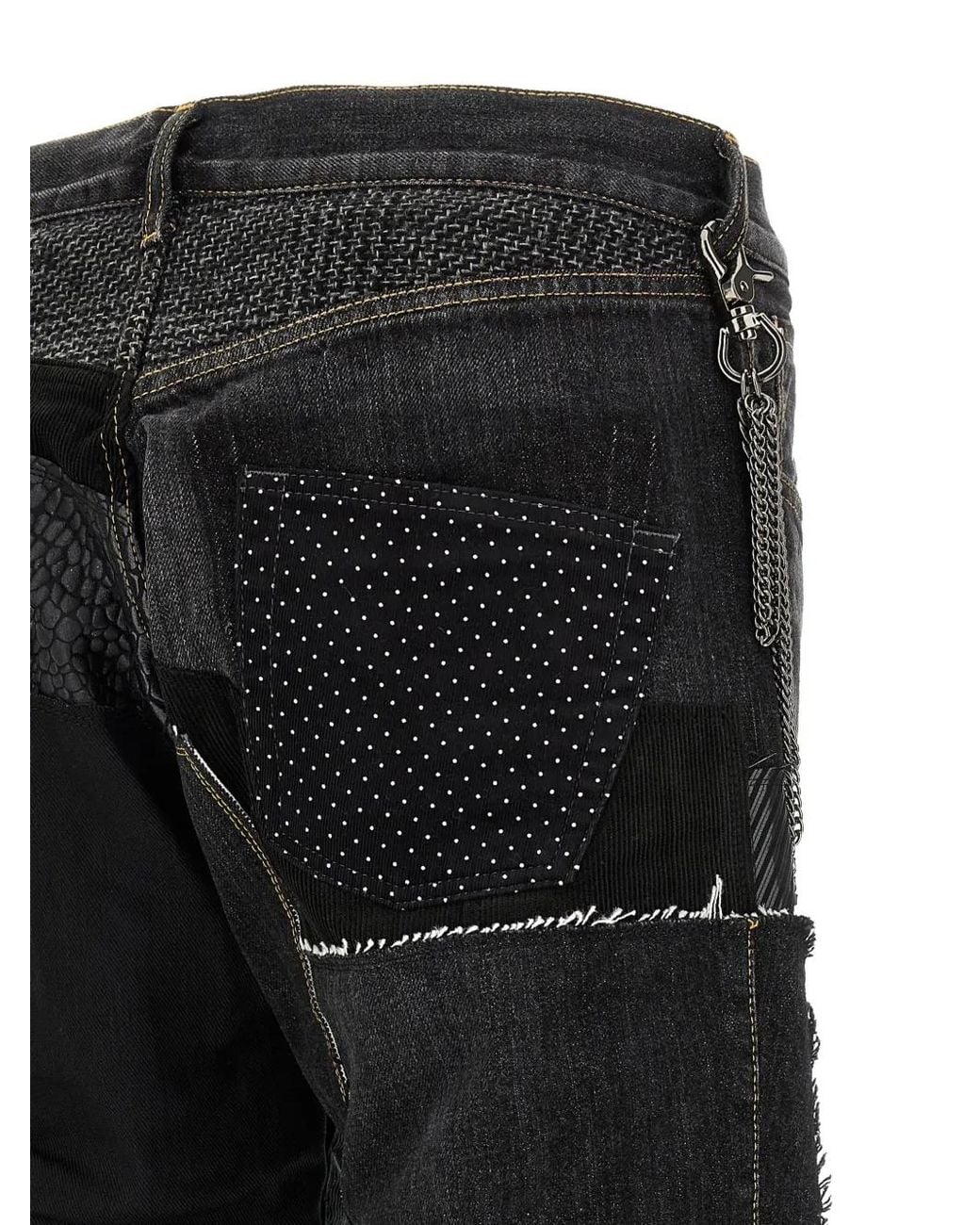 Vaqueros Con Diseño Patchwork Y Cadena Junya Watanabe de hombre de color Black