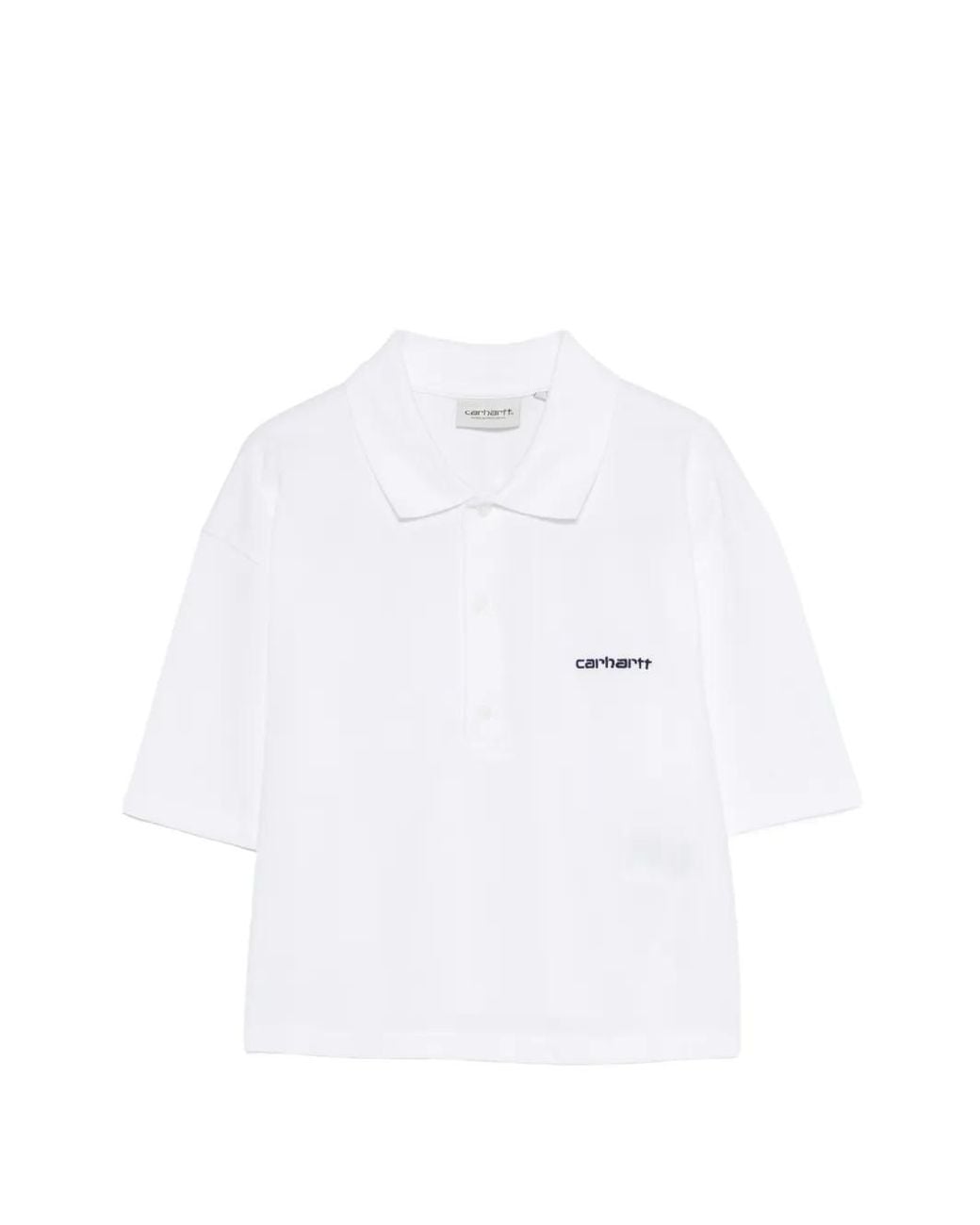Carhartt White Logo-Embroidered Polo Top