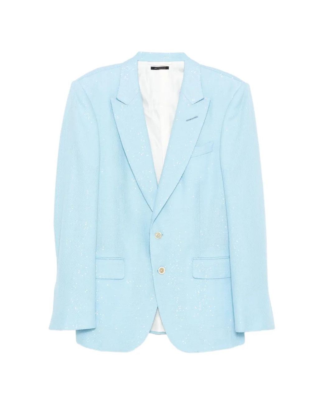 Tom Ford Blue Sequinned Bouclé Blazer for men