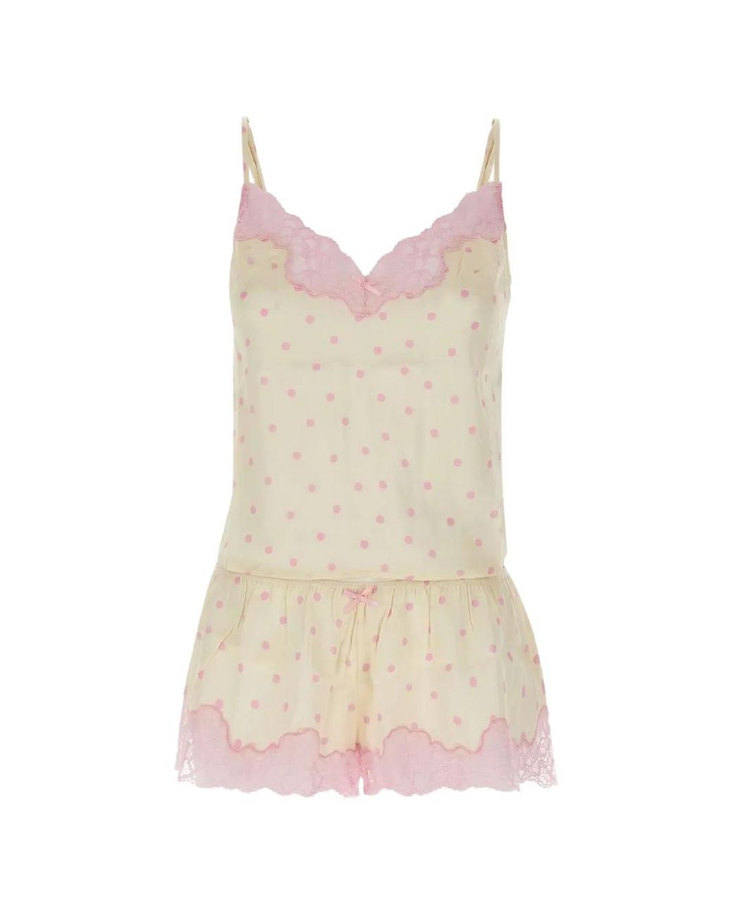 Mc2 Saint Barth White Pilar Top And Shorts Set With Lace