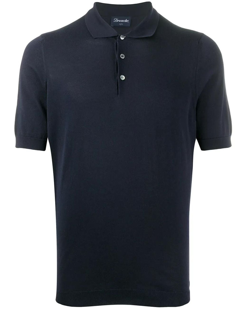 Drumohr Blue Short-Sleeve Polo Shirt for men