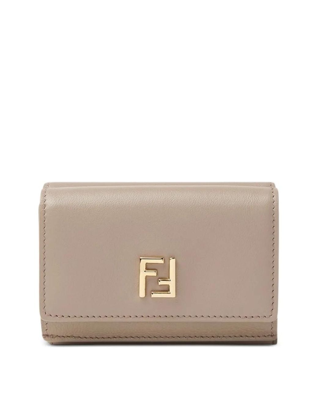 Fendi Natural Ff Mini Tri-Fold Wallet
