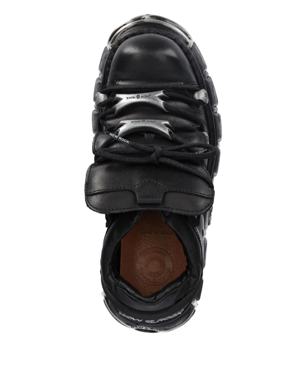 New Rock Black M-120N-C26 Lace-Up Platform Trainers