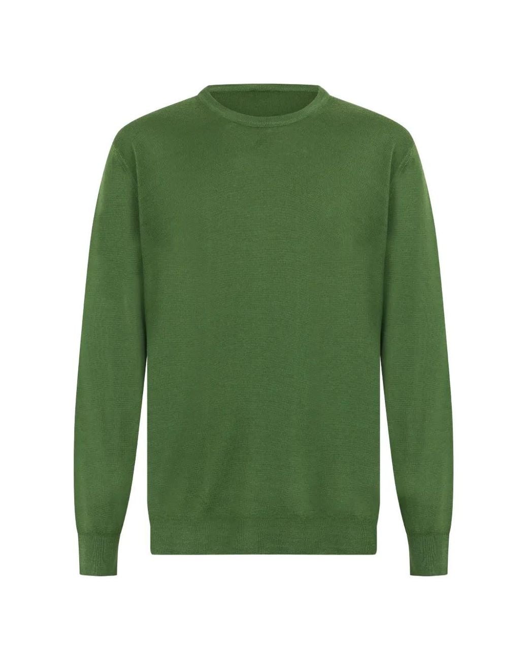 Fedeli Green Crew-Neck Long-Sleeve Sweater for men