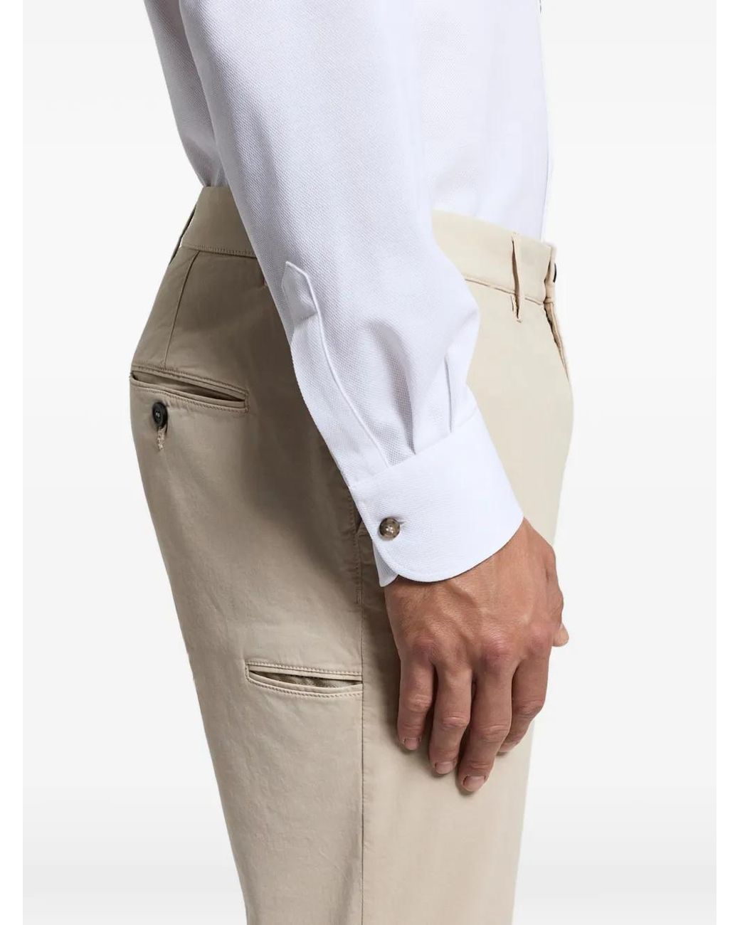 Peserico Natural Button Tailored Trousers for men