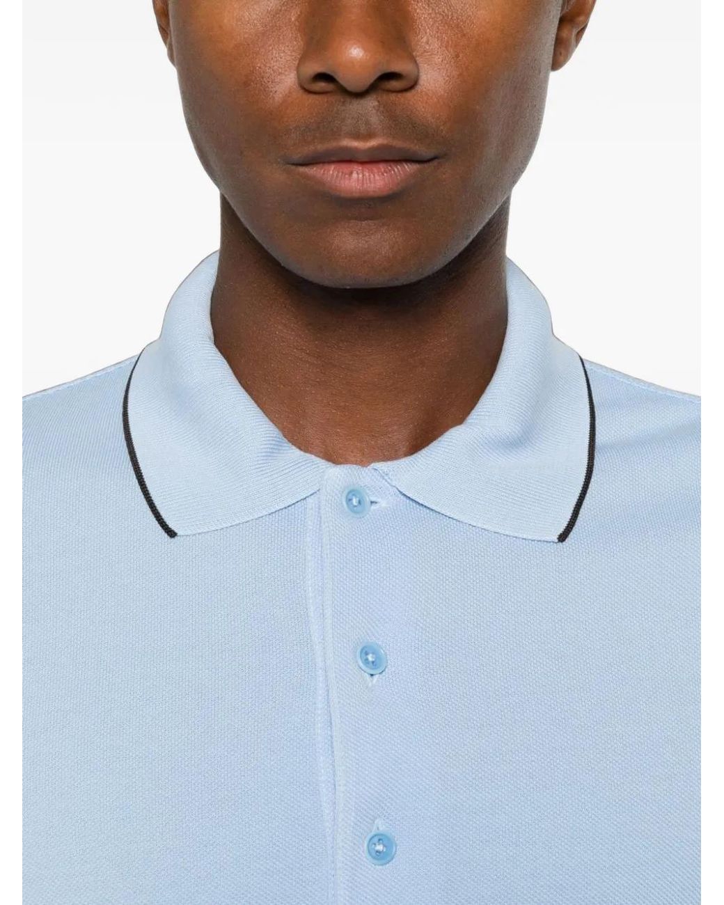 Tom Ford Blue Piqué Cotton Polo Shirt for men