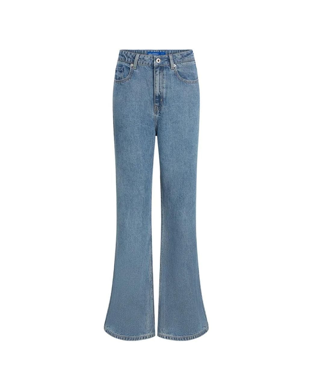 Karl Lagerfeld Blue Logo-Patch Jeans