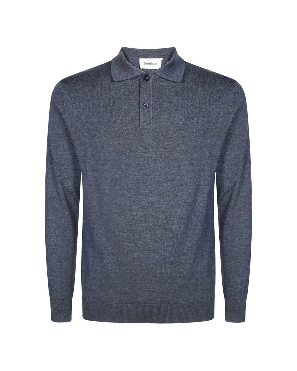 Diana Studio Blue Long-Sleeve Polo Shirt for men