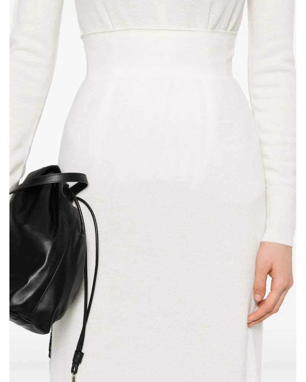 Vanisé White Cashmere Maxi Skirt