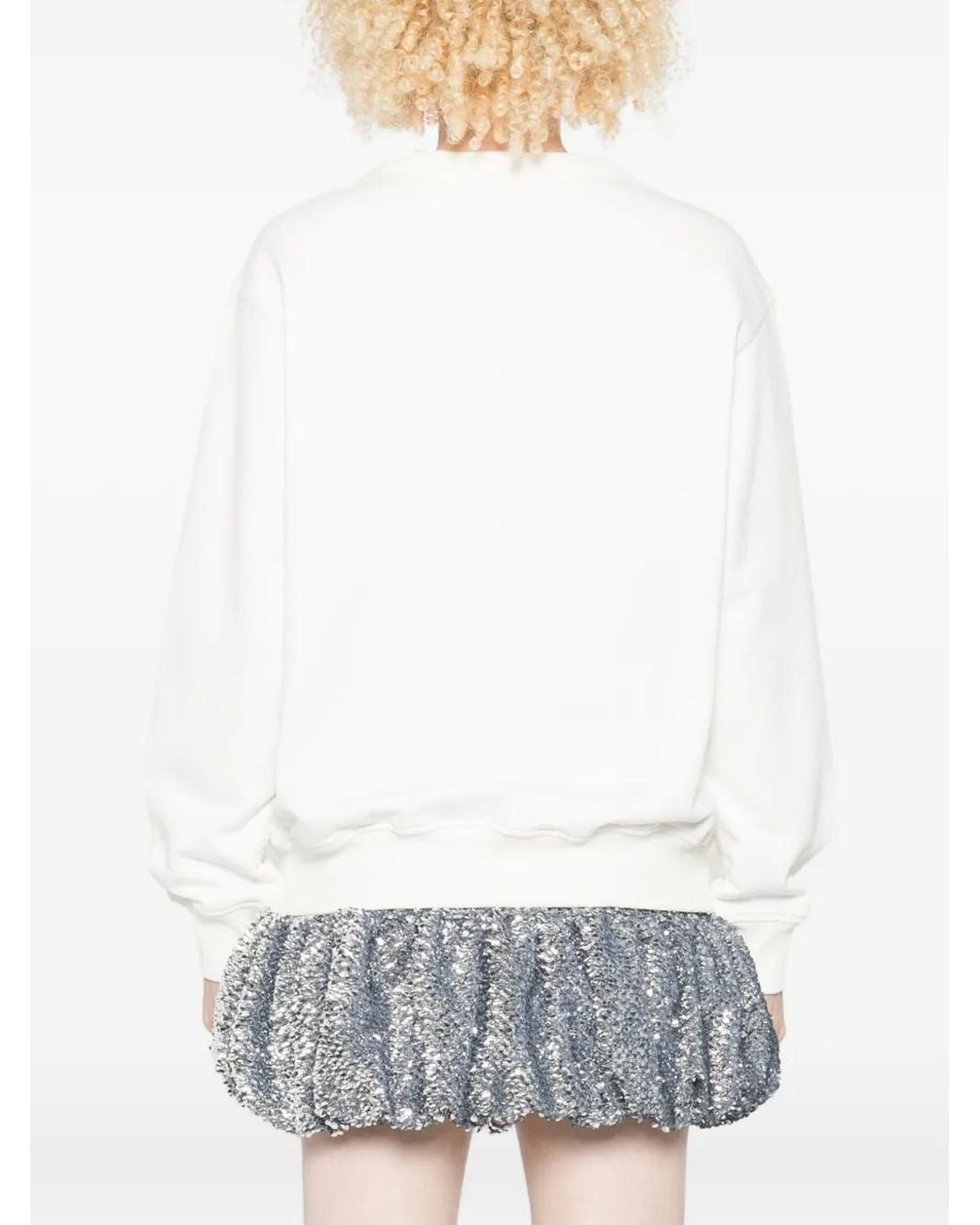 Casablanca White Cotton Sweatshirt With Cartoon Graphic