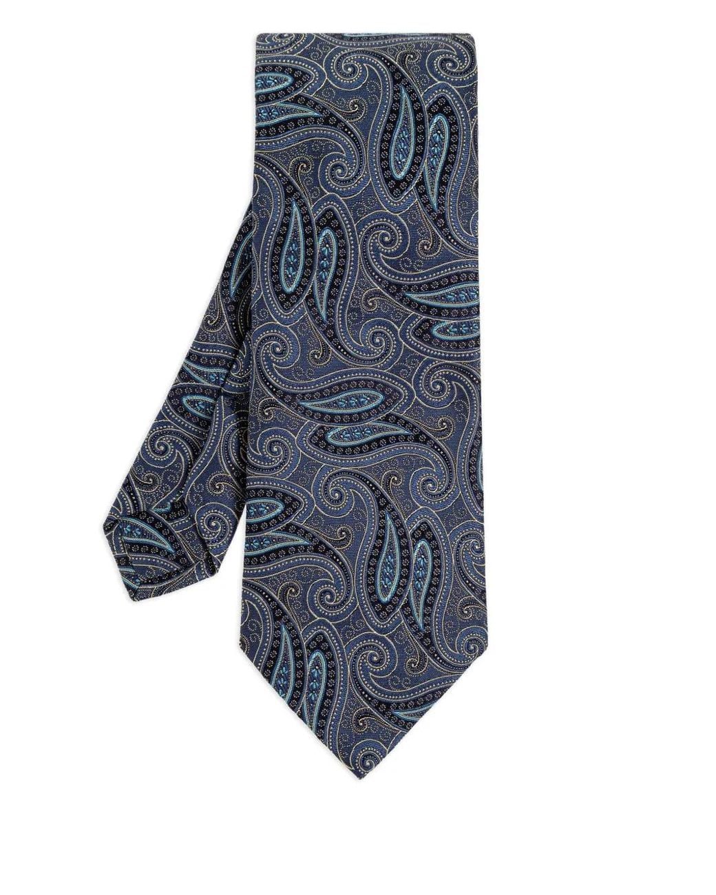 Etro Blue Paisley-Patterned Tie for men