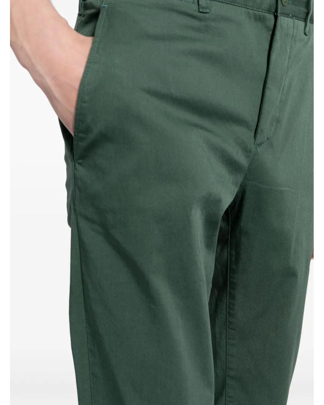 Lacoste Green Mid-Rise Slim-Cut Trousers for men