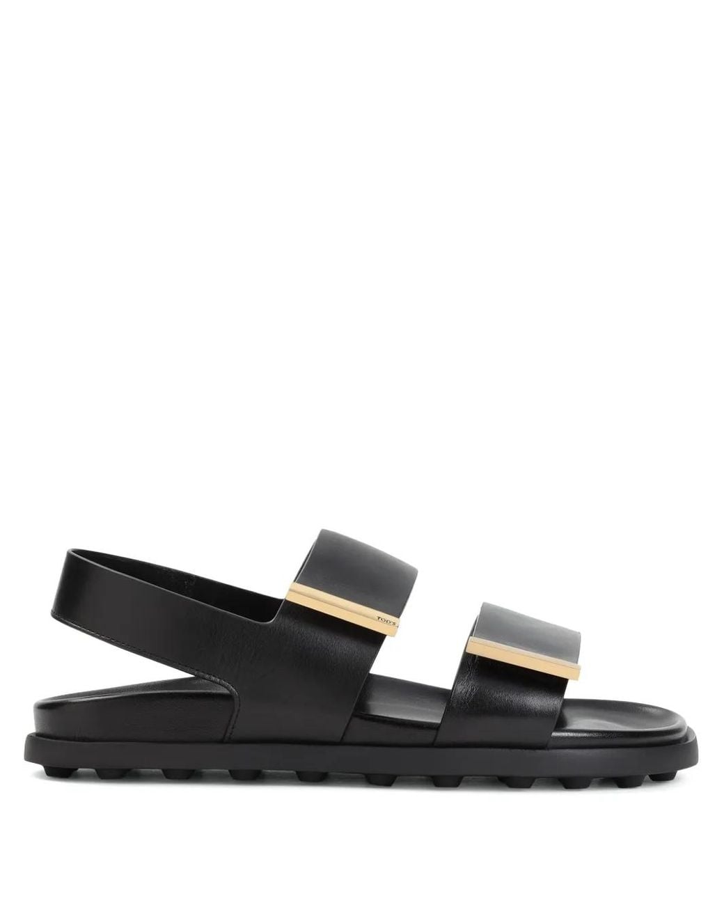 Tod's Black Leather Slingback Sandals