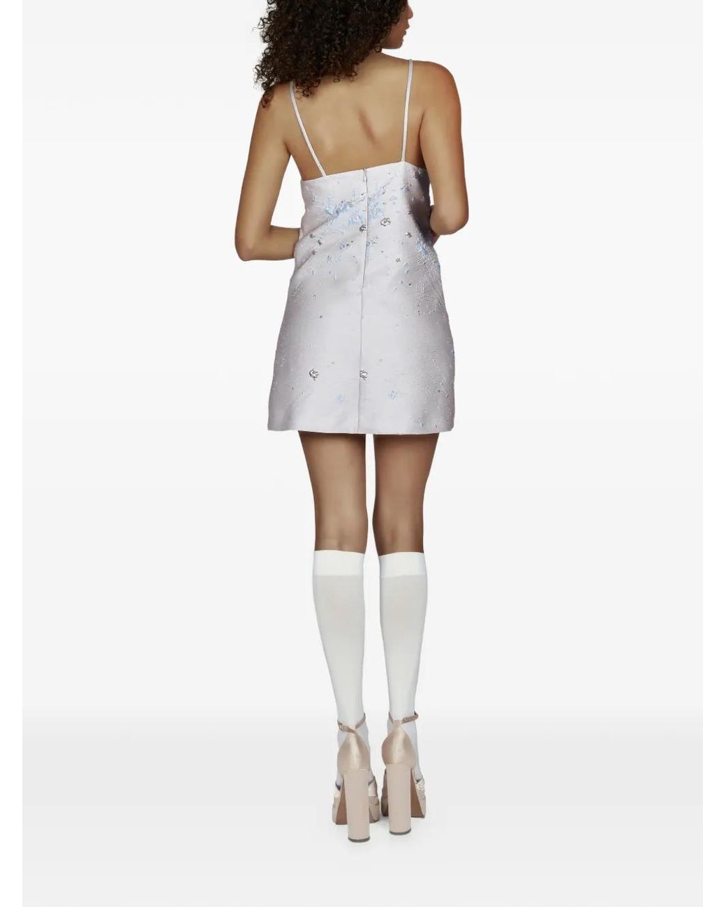Mia Peculiar White Bow-Embellishment Mini Dress
