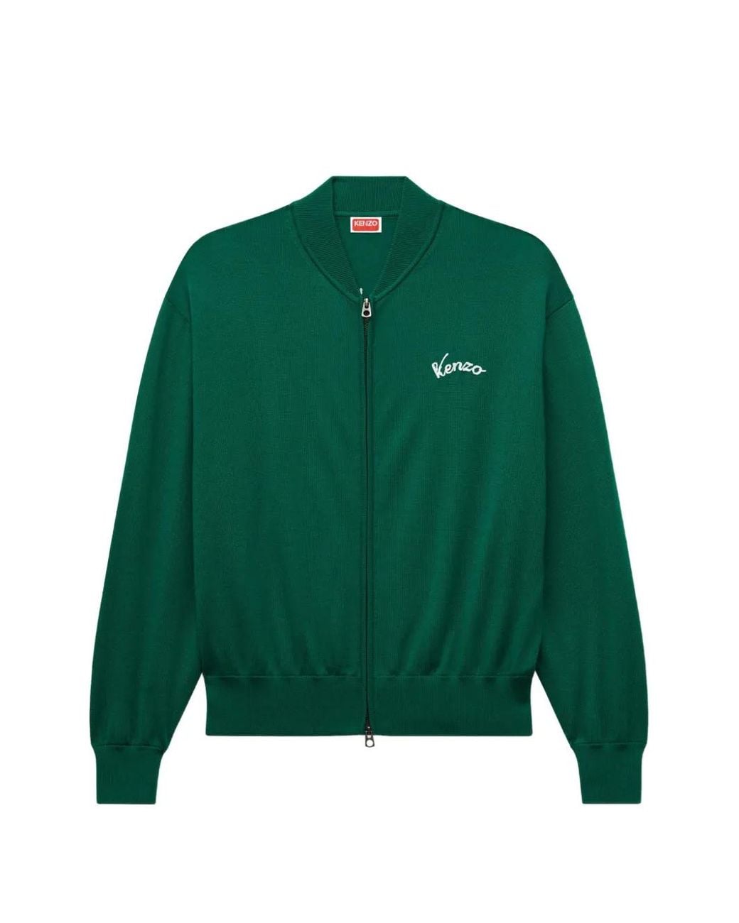 KENZO Green Eiffel Tower Wool Cardigan for men