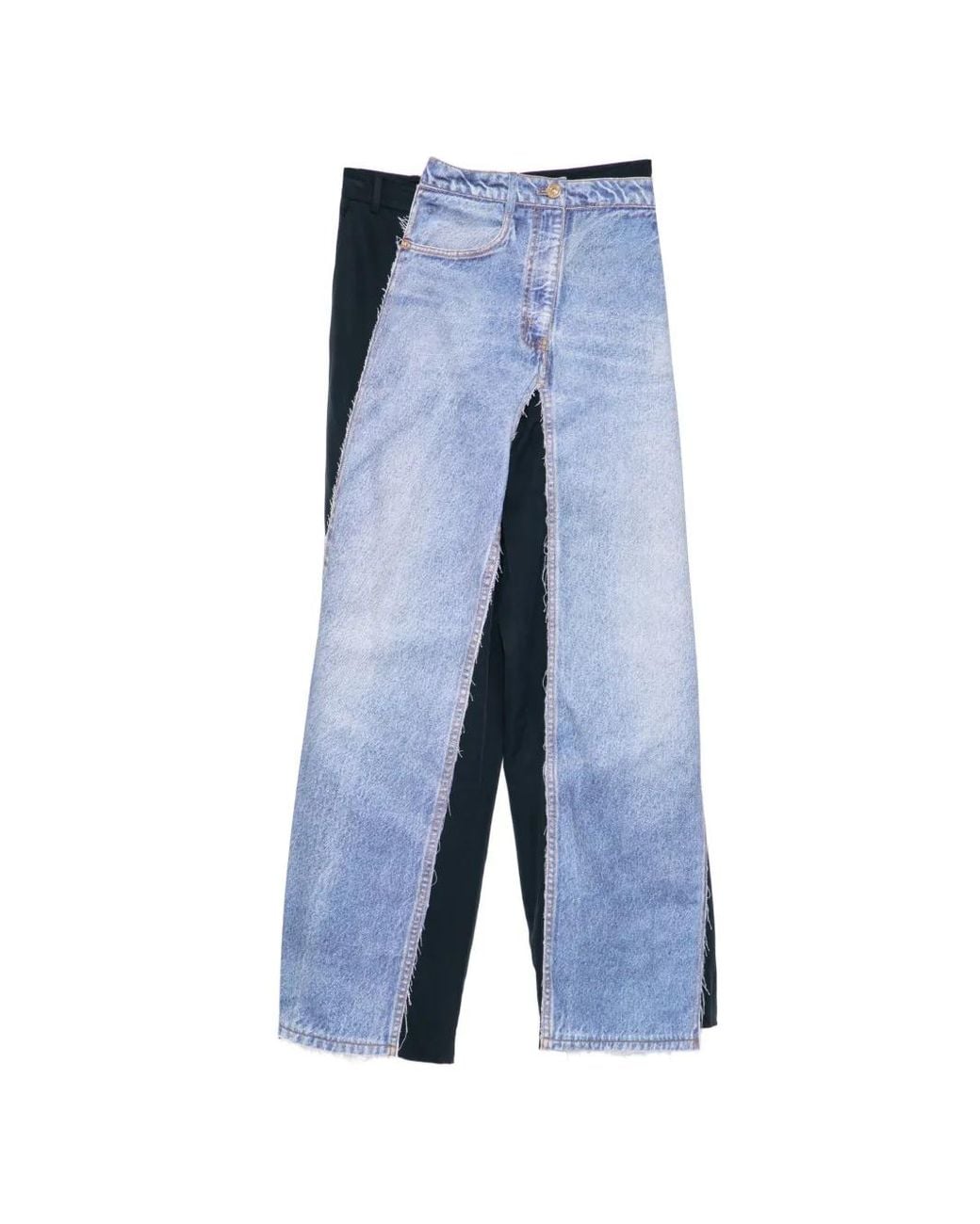Pushbutton Broek Met Denim Patch in het Blue