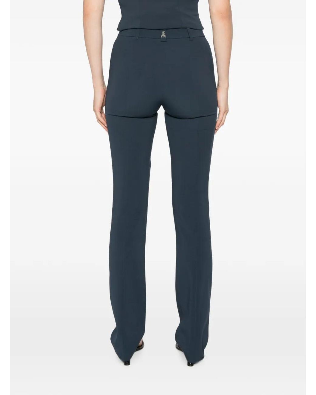 Patrizia Pepe Blue Button-Fastening Slim-Fit Trousers