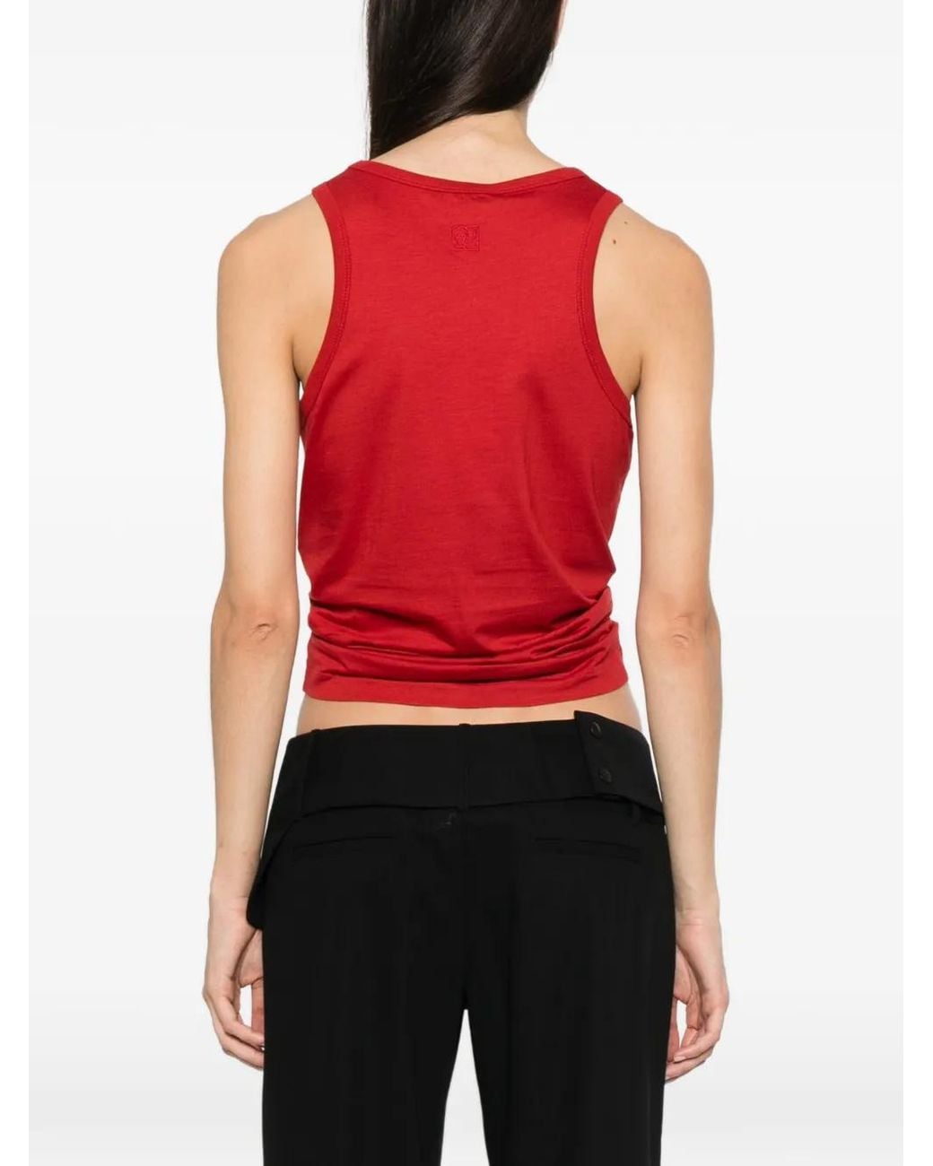 Magda Butrym Red Knot-Detail Sleeveless Top