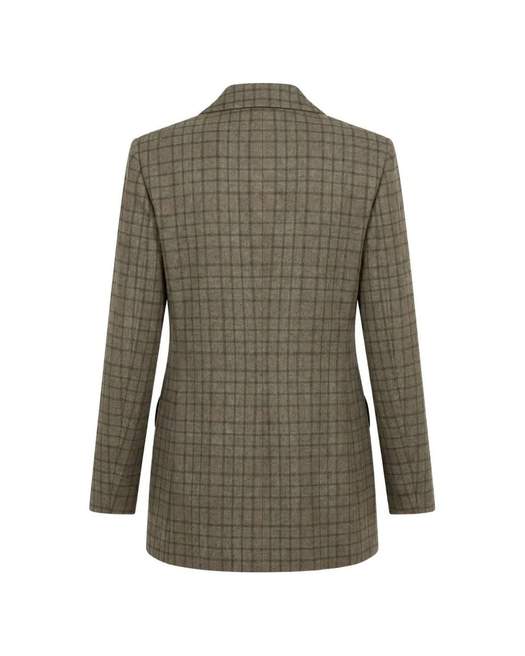 Blazé Milano Green Check-Pattern Double-Breasted Blazer