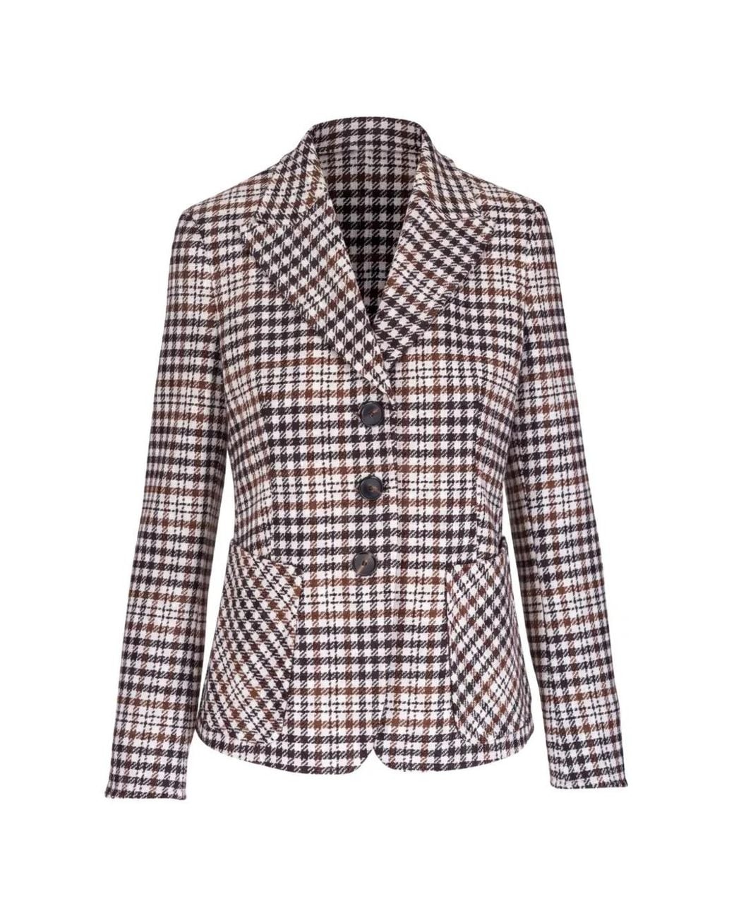 Akris Punto White Houndstooth-Pattern Tailored Blazer