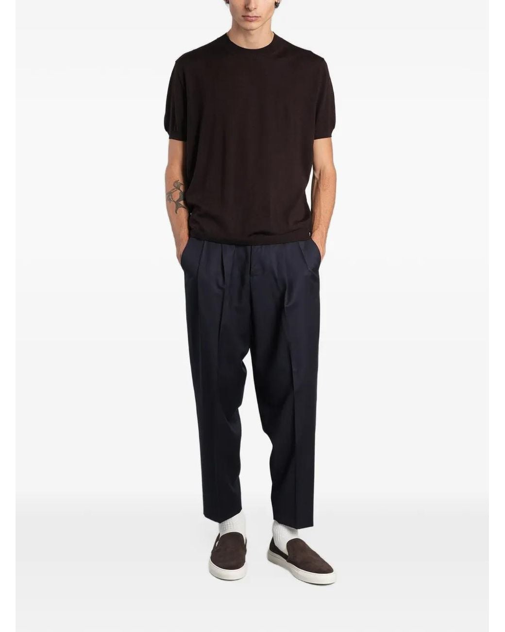 Low Brand Black K123 Fine-Knit T-Shirt for men