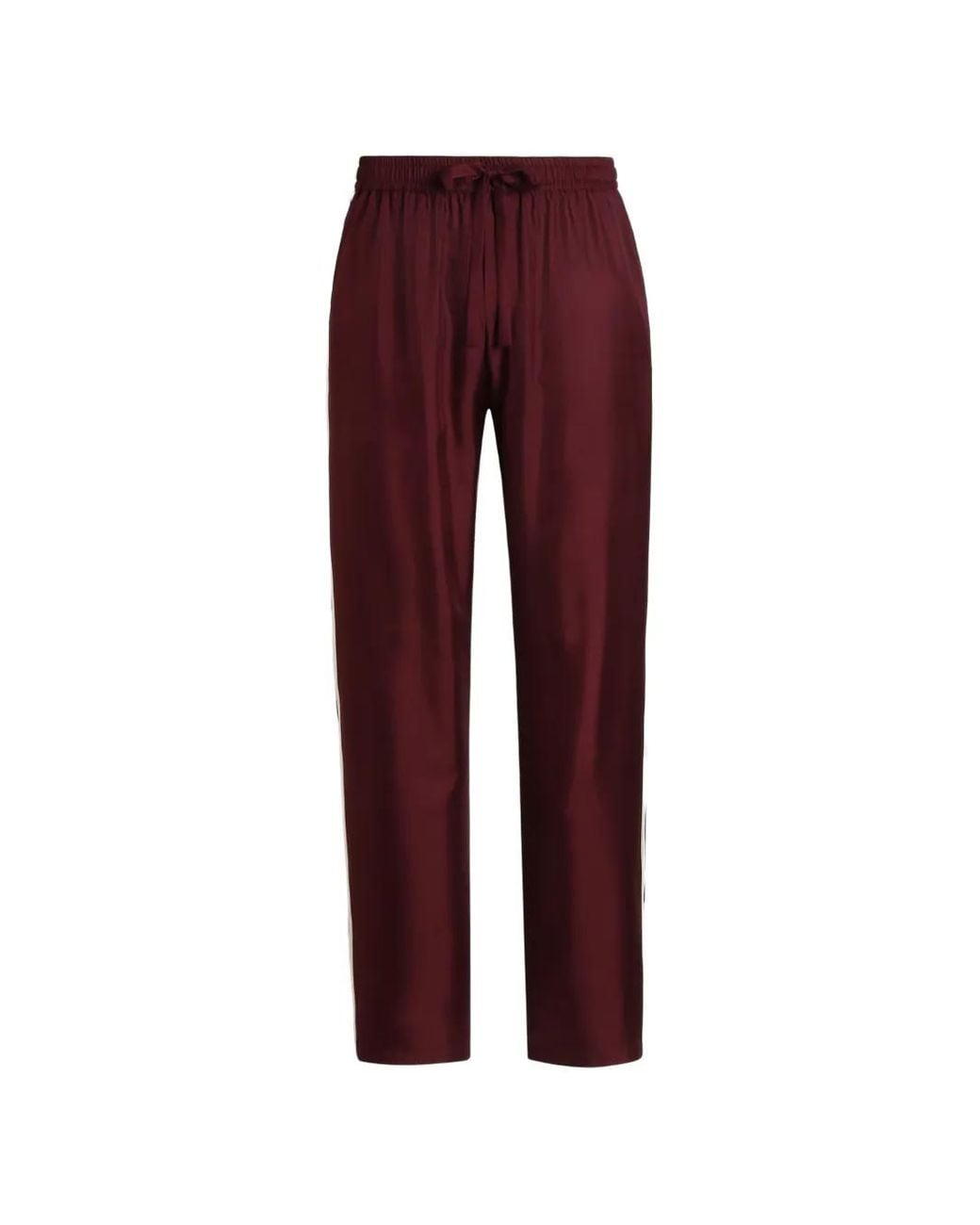 Dolce & Gabbana Red Vanity Silk Twill Trousers for men