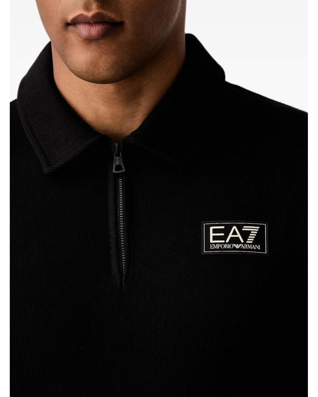 EA7 Sweater Met Logopatch in het Black voor heren
