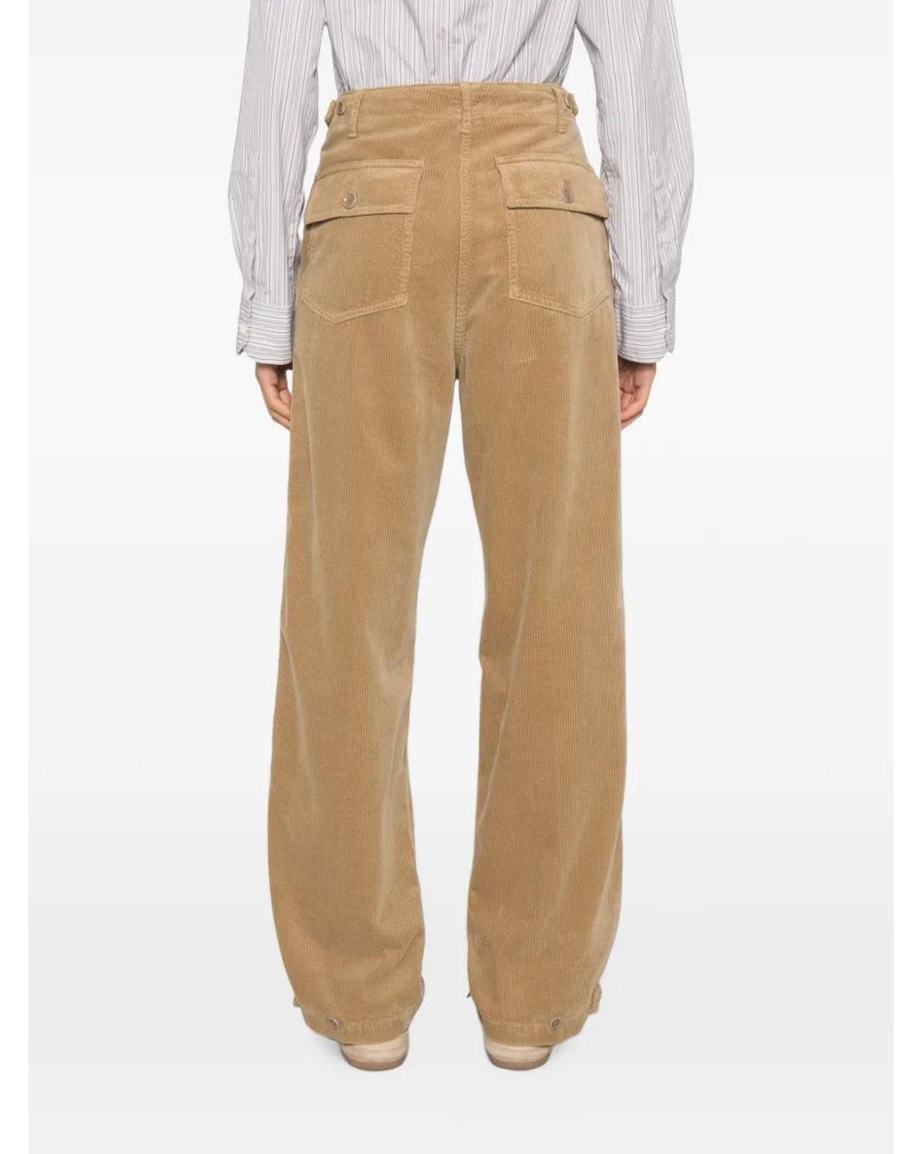 Aspesi Ribfluwelen Straight Broek in het Natural