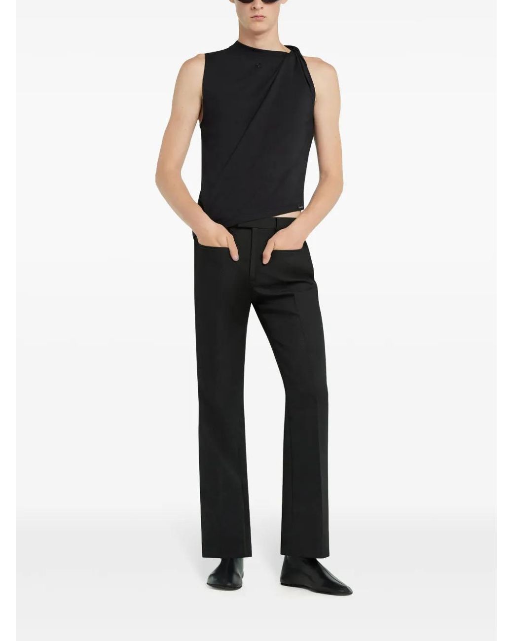 Courreges Twist Tank Top in Black for Men | Lyst