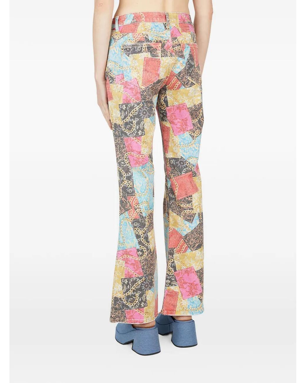 Guess Black Printed Flared Jeans