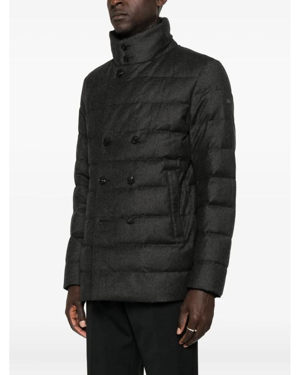 DUNO Black Button-Down Padded Jacket for men
