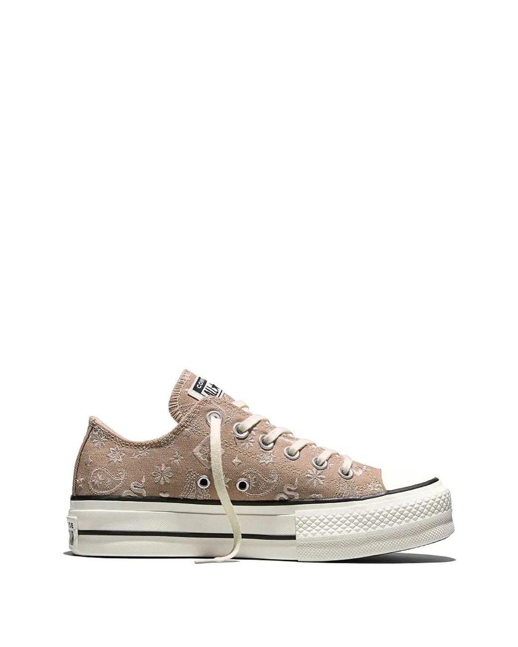 Converse White Chuck Taylor All Star Lift Paisley Trainers