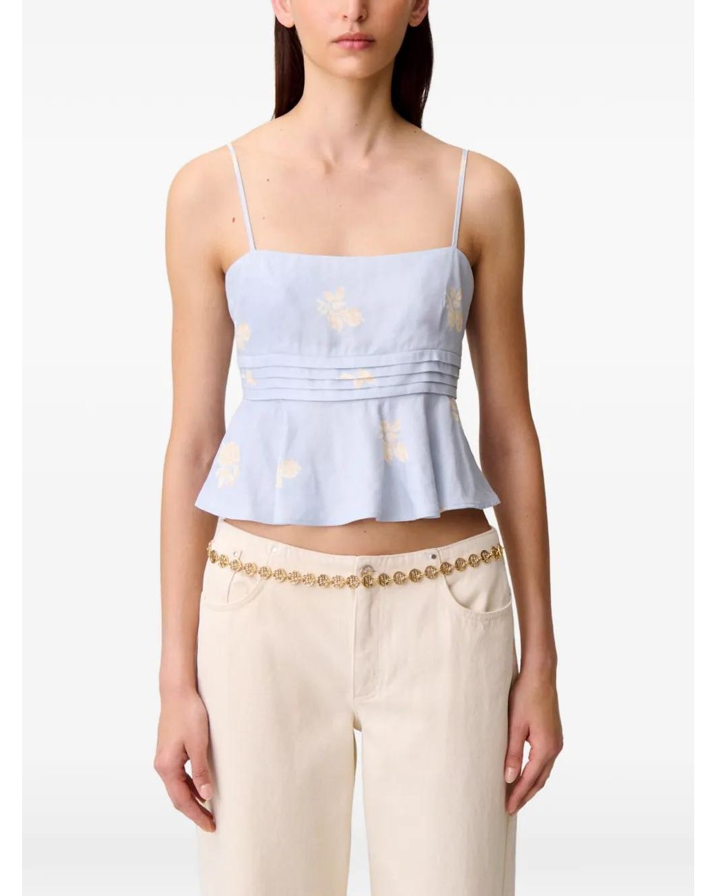Claudie Pierlot White Floral-Print Top
