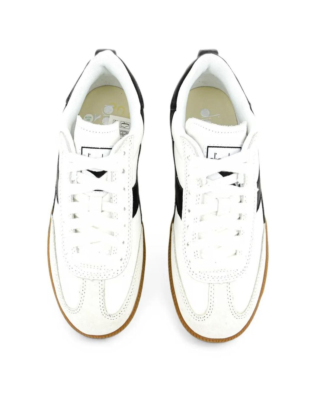 Diadora White Suede-Panelled Gum-Sole Sneakers