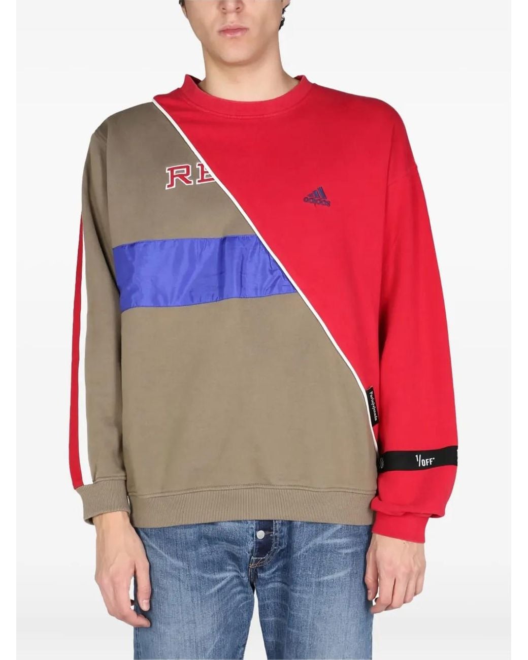 Sudadera Con Diseño Colour Block Y Logo 1/OFF de color Red