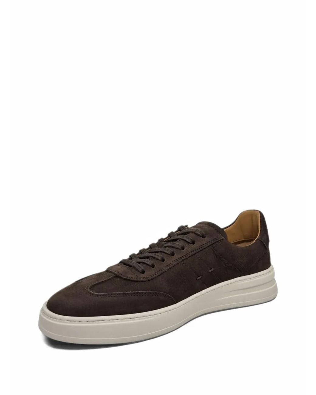 Henderson Brown Pantern Textured-Finish Panelled Sneakers