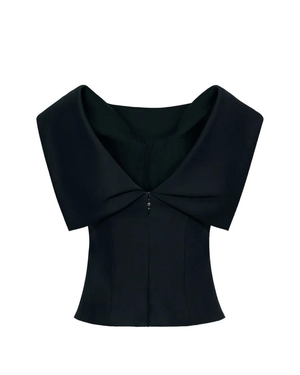 Adam Lippes Blue Fio Pleat-Detail Blouse