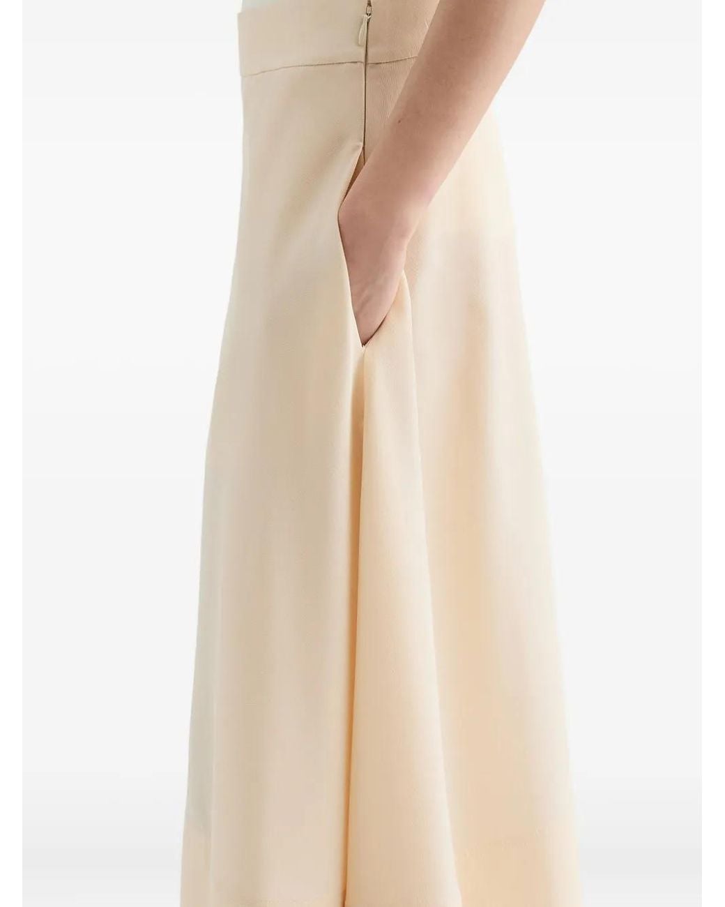 Jil Sander Natural Wool Asymmetric Skirt