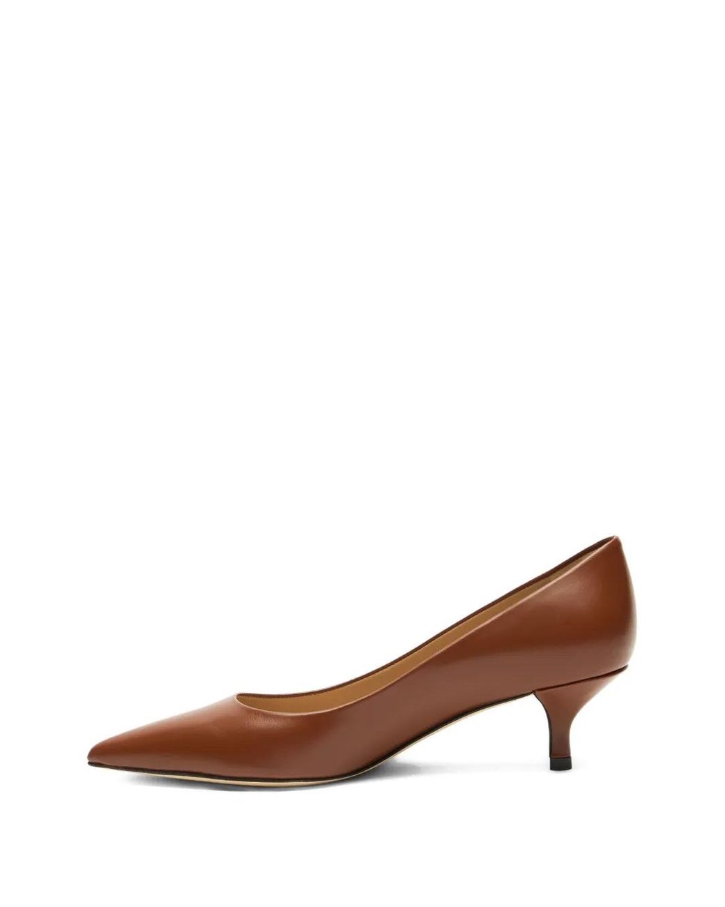 Stuart Weitzman Brown 50Mm Stuart Power Leather Pointed-Toe Pumps