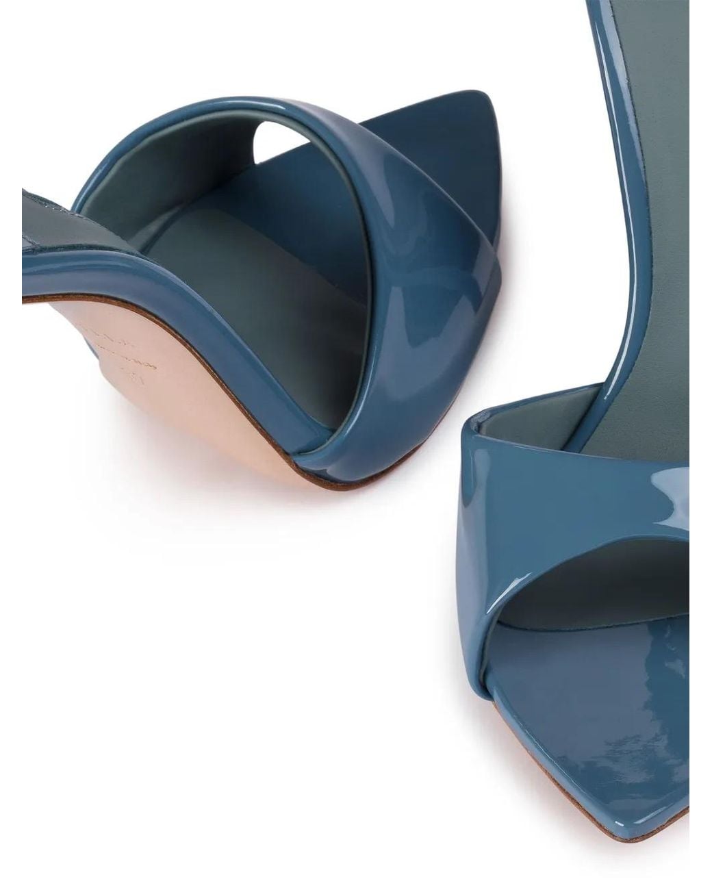 Le Silla Blue 120Mm Bella Patent Leather Stiletto Sandals
