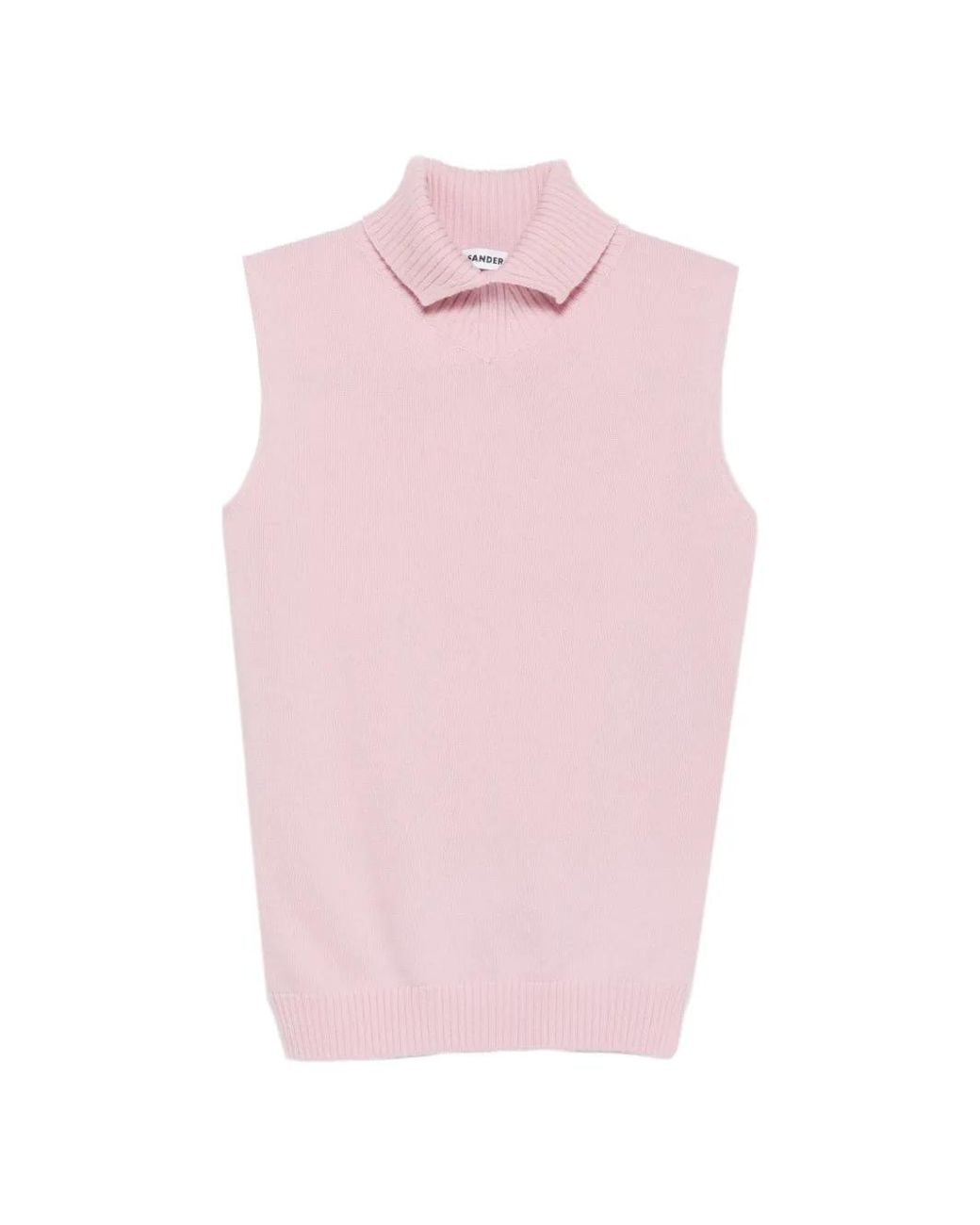 Jil Sander Pink Gilet À Col Montant