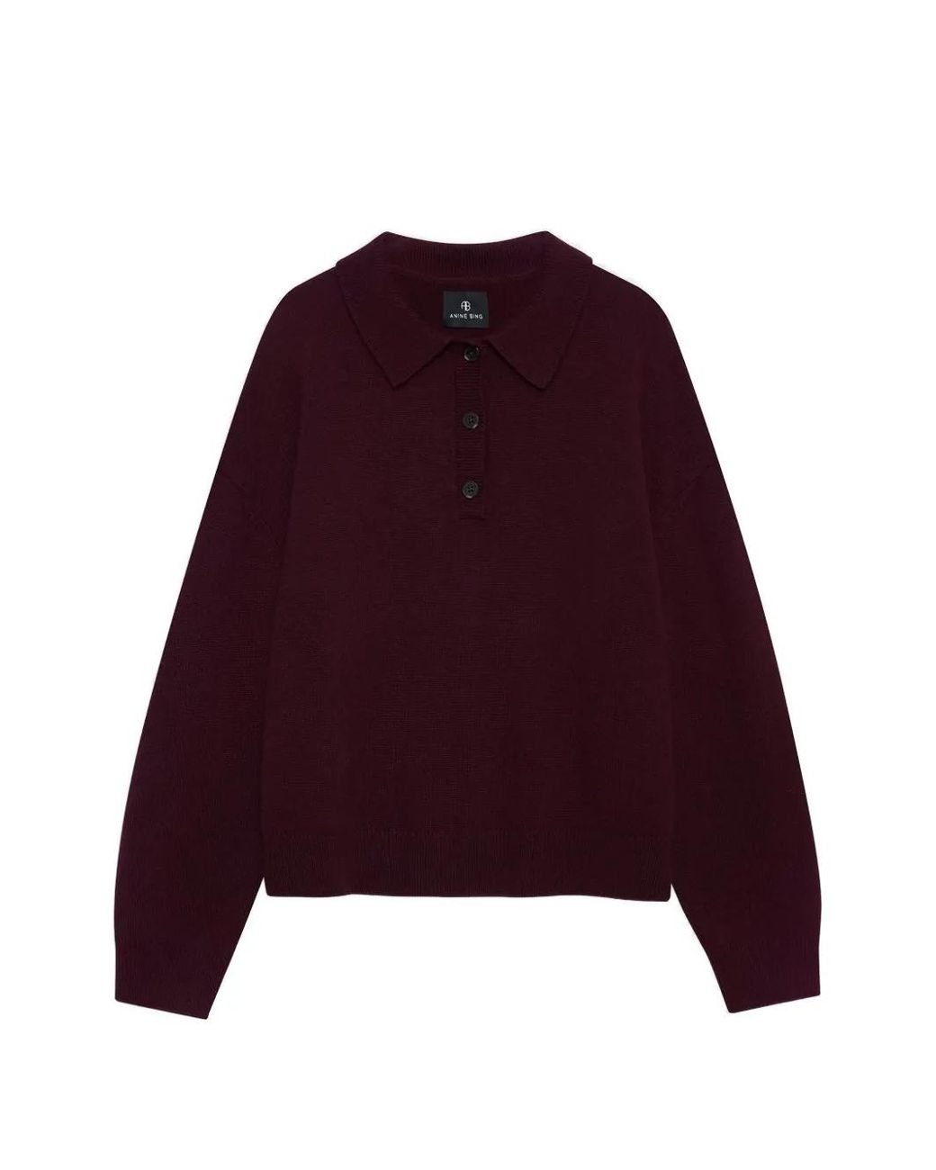 Anine Bing Purple Lee Polo Sweater