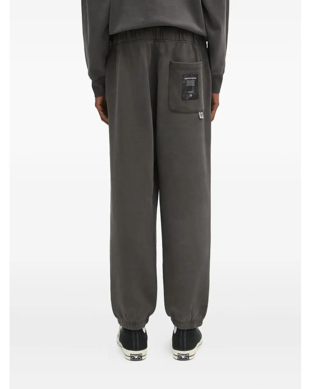 Aape By A Bathing Ape Black Logo-Patch Track Pants for men