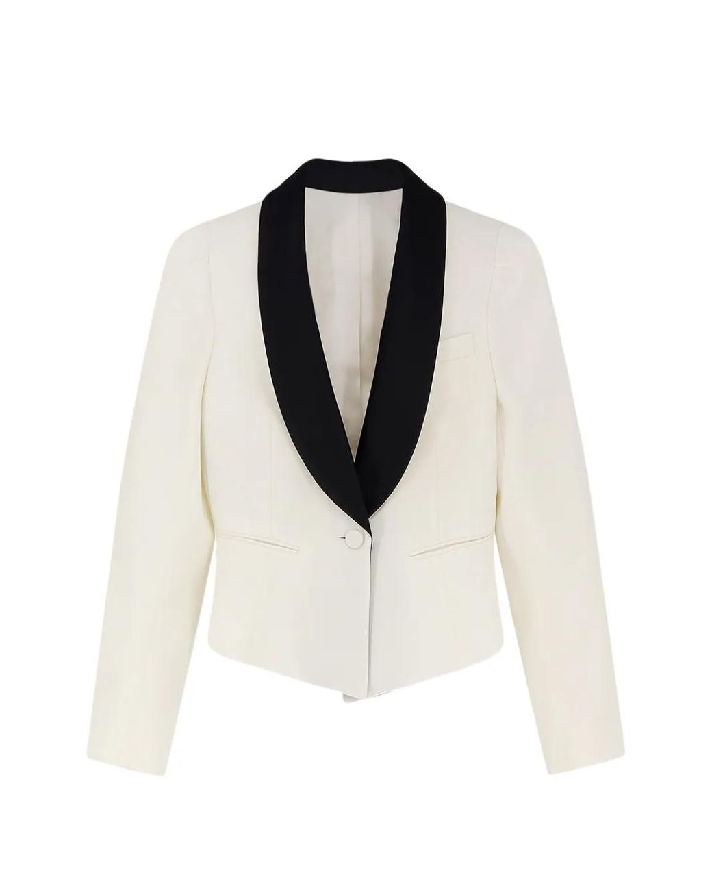 Blazer Con Solapas De Esmoquin McQueen de color White