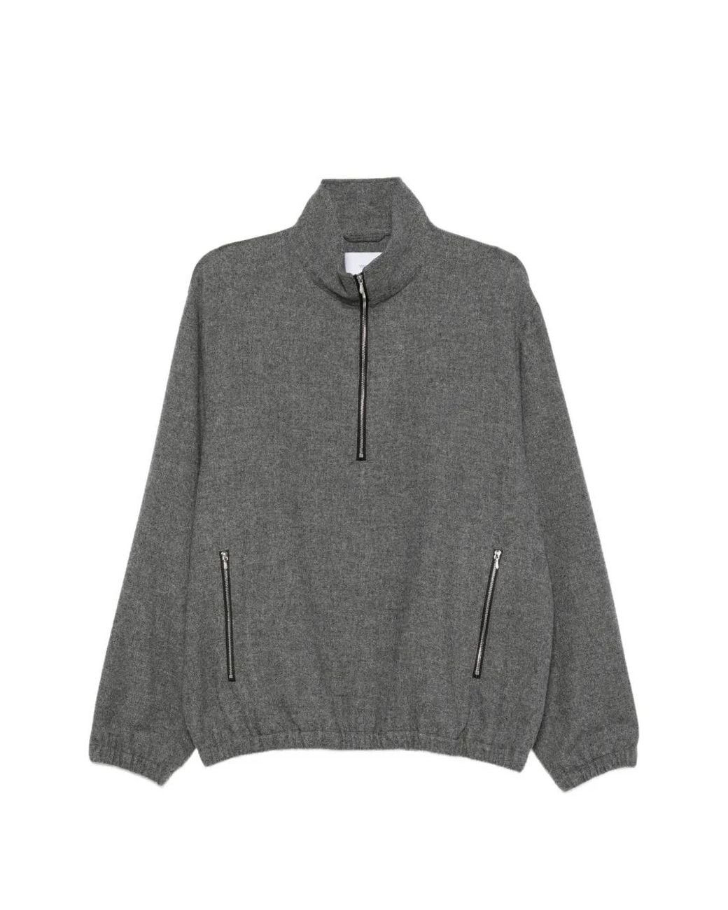 Ssstein Gray Half-Zip Elasticated Sweatshirt for men