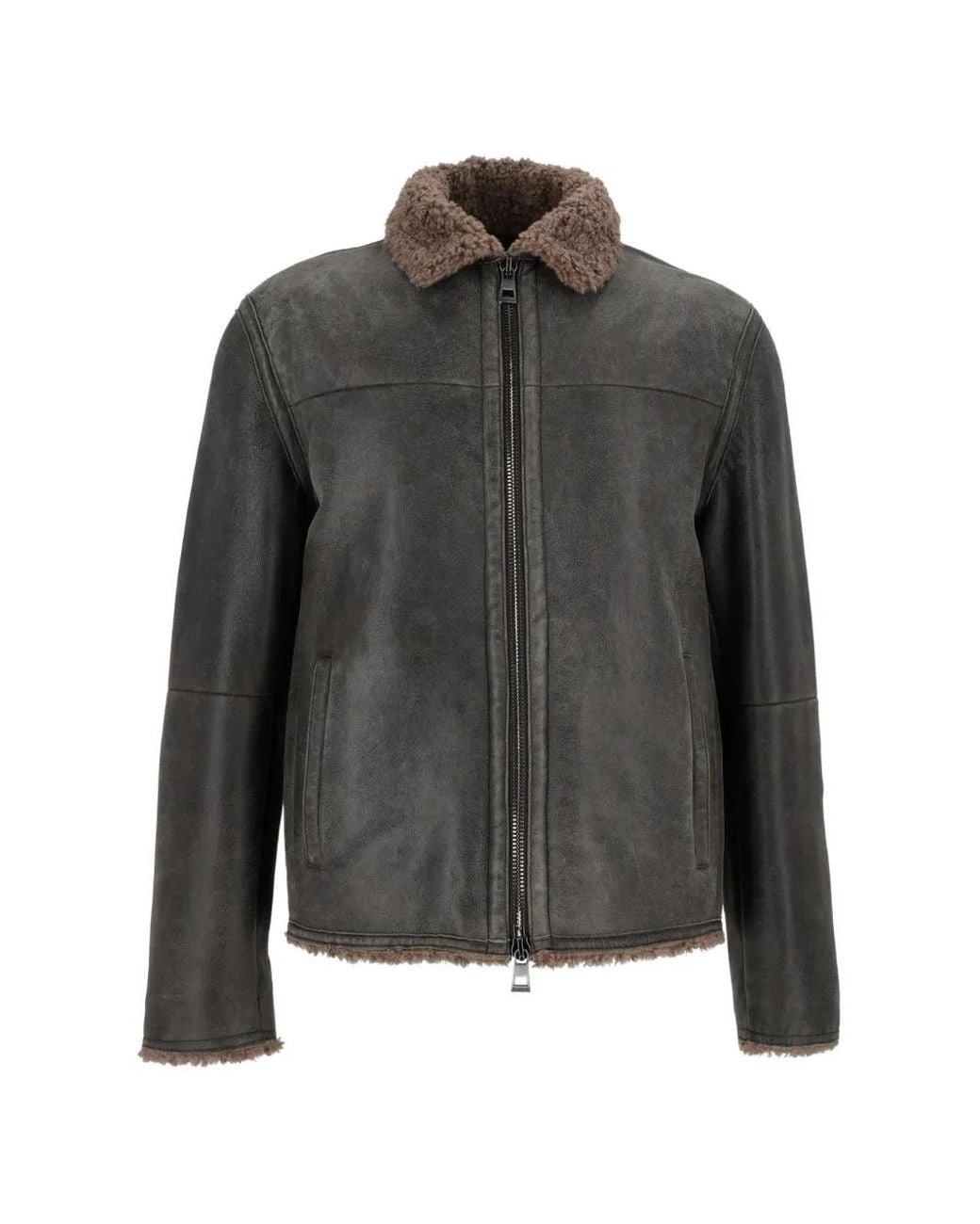 GMS-75 Gray Shearling-Collar Jacket for men