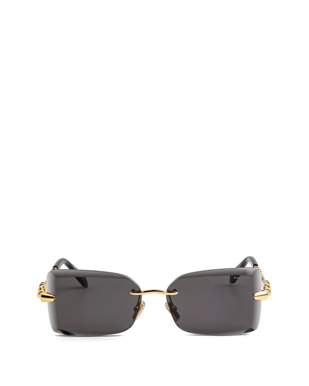 BVLGARI Gray Lunettes De Soleil Serpenti À Monture Rectangulaire