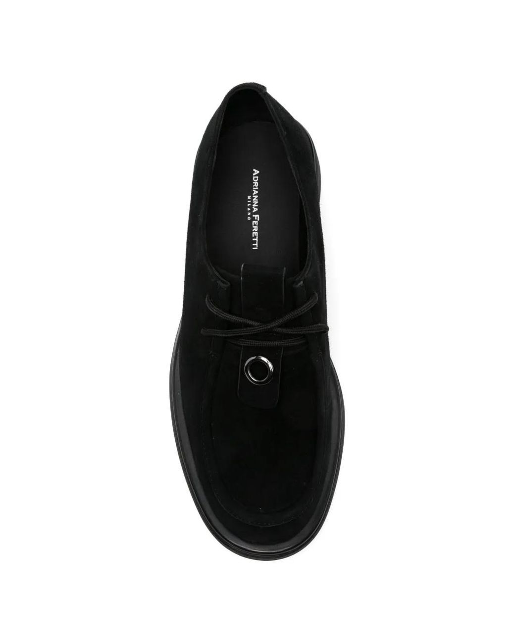 ADRIANNA FERETTI Black Ring-Detail Loafers