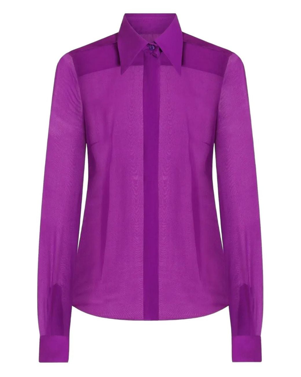 Dolce & Gabbana Purple Silk Shirt
